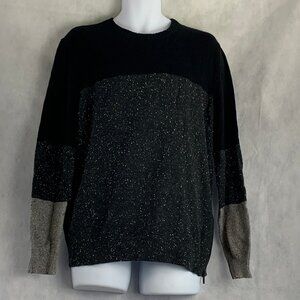 Kenneth Cole Reaction Men's Colorblock Pullover Sweater, Gray Black, Large